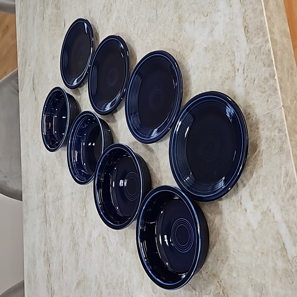 Fiestaware Navy Blue Bowls & Small Plates EXCELLENT CONDITION!